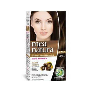 Μόνιμη βαφή μαλλιών χωρίς αμμωνία Νο 6.782 Καφέ Σοκολατί - Mea Natura