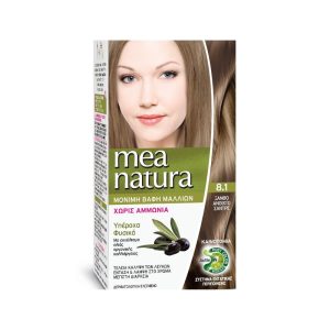 Μόνιμη βαφή μαλλιών χωρίς αμμωνία Νο 8.1 Ξανθό Αν. Σαντρέ - Mea Natura