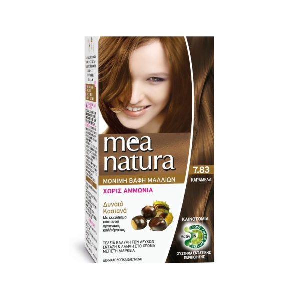 Μόνιμη βαφή μαλλιών χωρίς αμμωνία Νο 7.83 Καραμέλα - Mea Natura