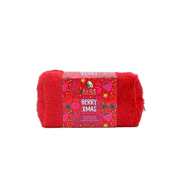 Berry Xmas Bag with Shower Gel, Body Cream, Hair/Body Mist - Aloe Colors