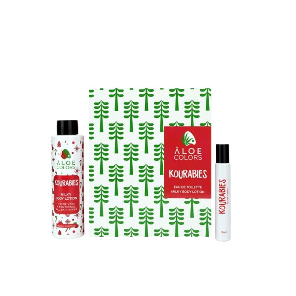 Gift Set Kourabies with body lotion and eau de toilette (roll-on) - Aloe Colors