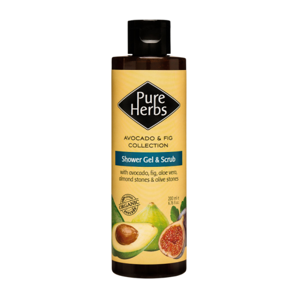 Avocado and Fig Shower Gel & Scrub 200 ml - Pure Herbs Collections
