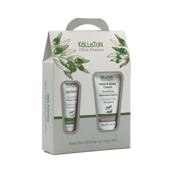 Gift Box "Donkey Milk" w/ Hand Cream 50 ml / Lip Balm 10 ml - Kalliston